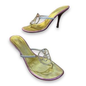 Rare Y2K Vintage Giuseppe Zanotti Shoes pink & gold metallic in good condition